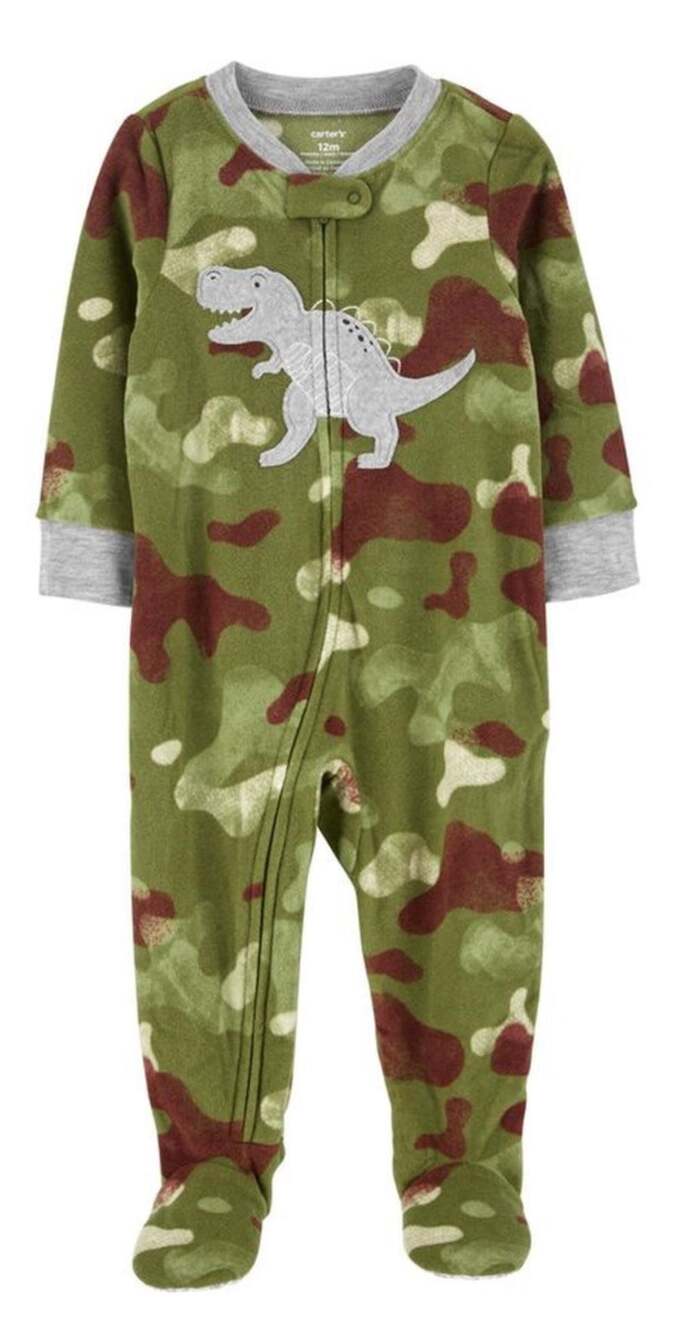 Carter's Baby Boy Dino Camo Fleece Footie Pajamas